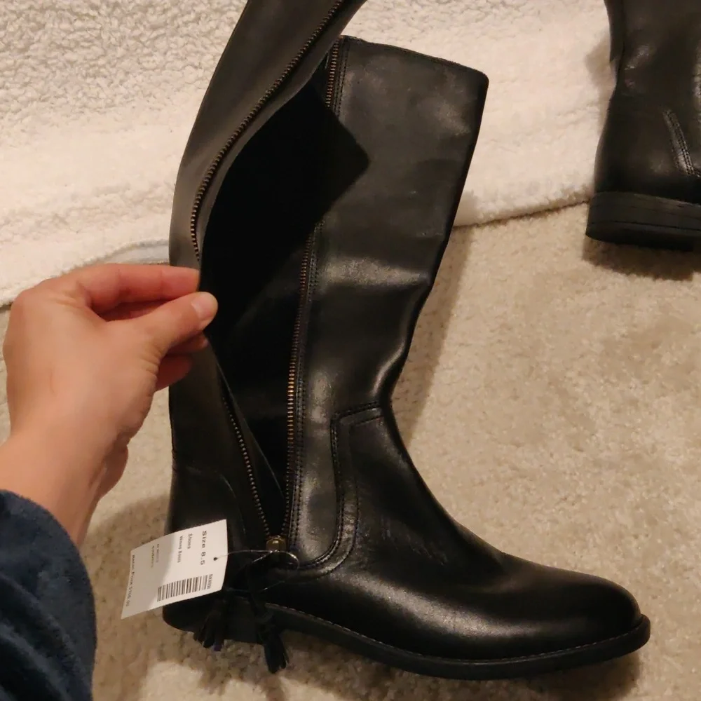 New!Hush Puppies Jaylin Wide Calf Black Boots Cottagecore County Chic Y2K Retro